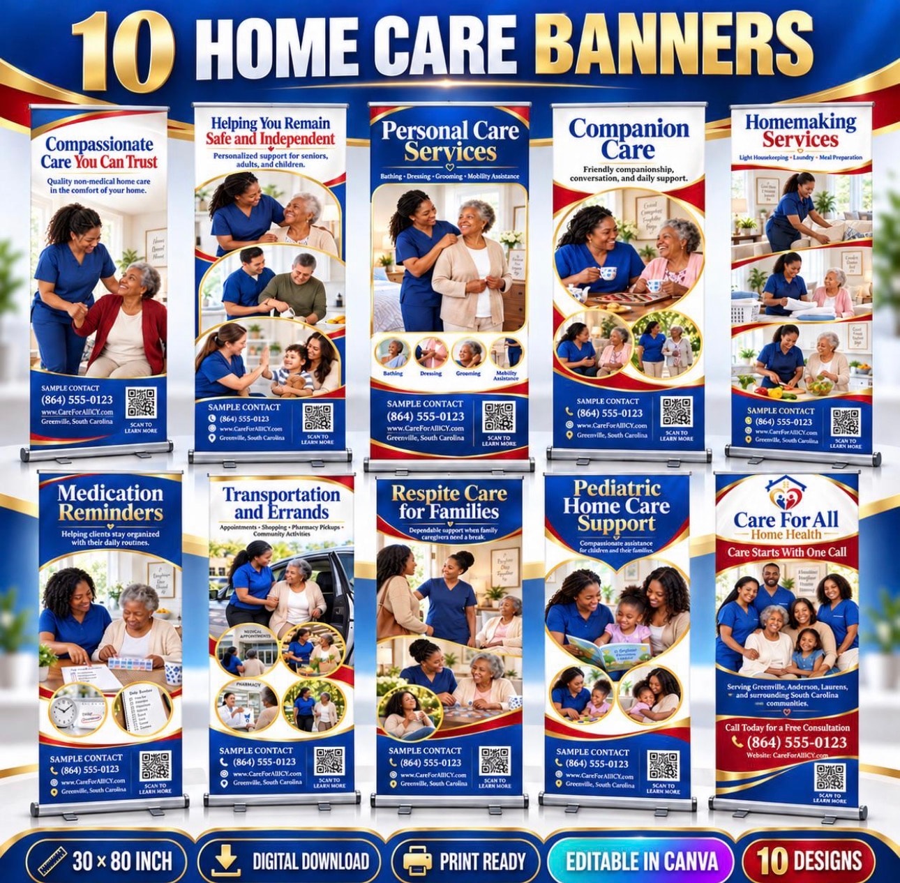 10 Home Care Service Banner Bundle